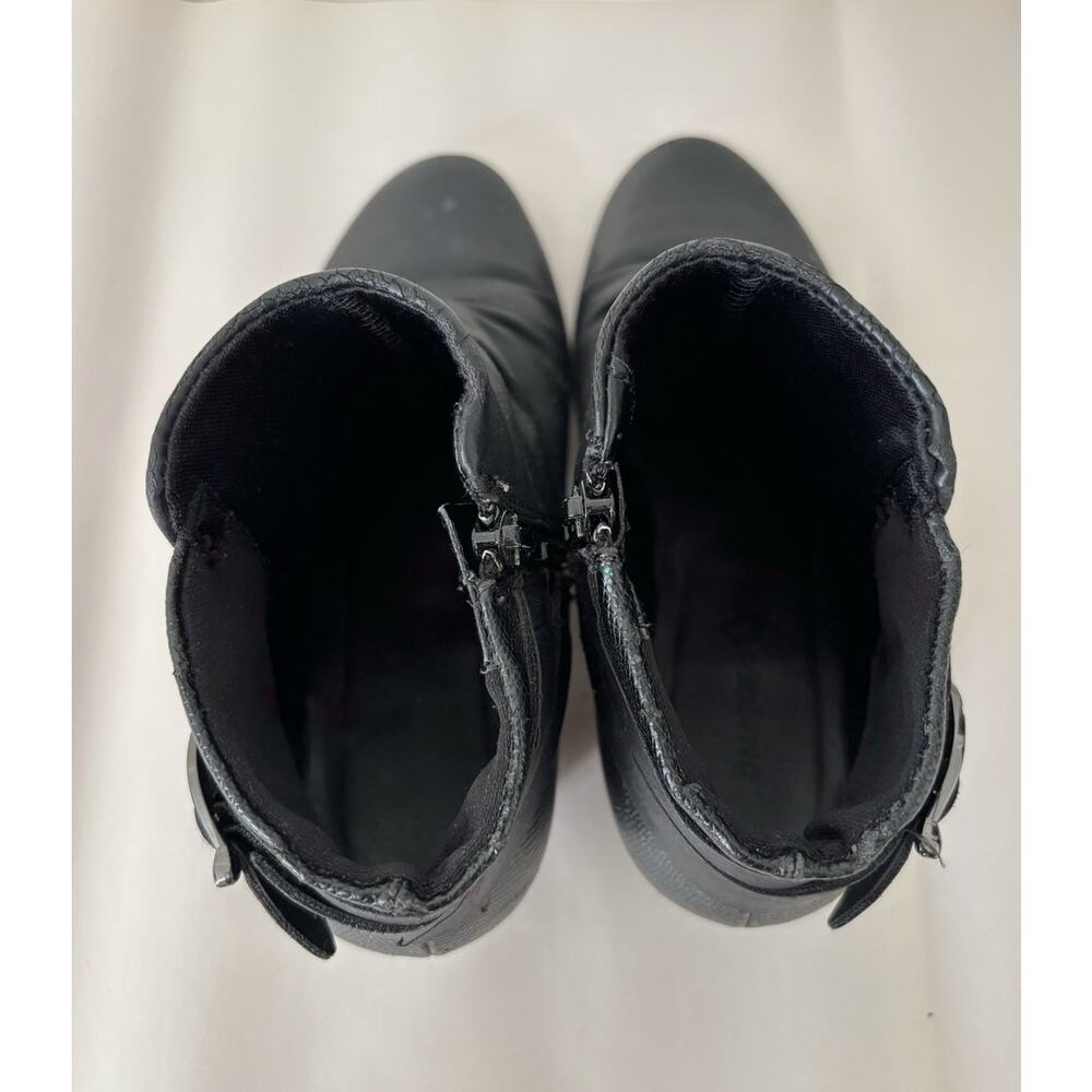 Black Baretraps Reliance Faux Leather Silver Buckle Booties 6.5 - Picture 4 of 7